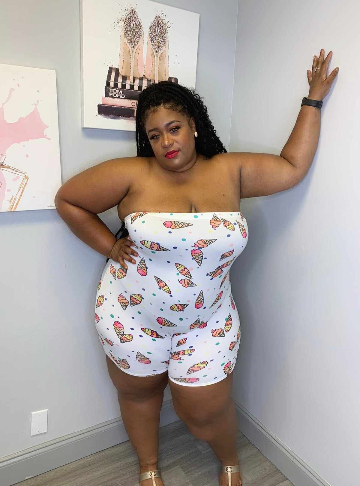 Ice cream romperTrue to size Curvaceous Couture Boutique