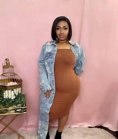 Distress jean jacket