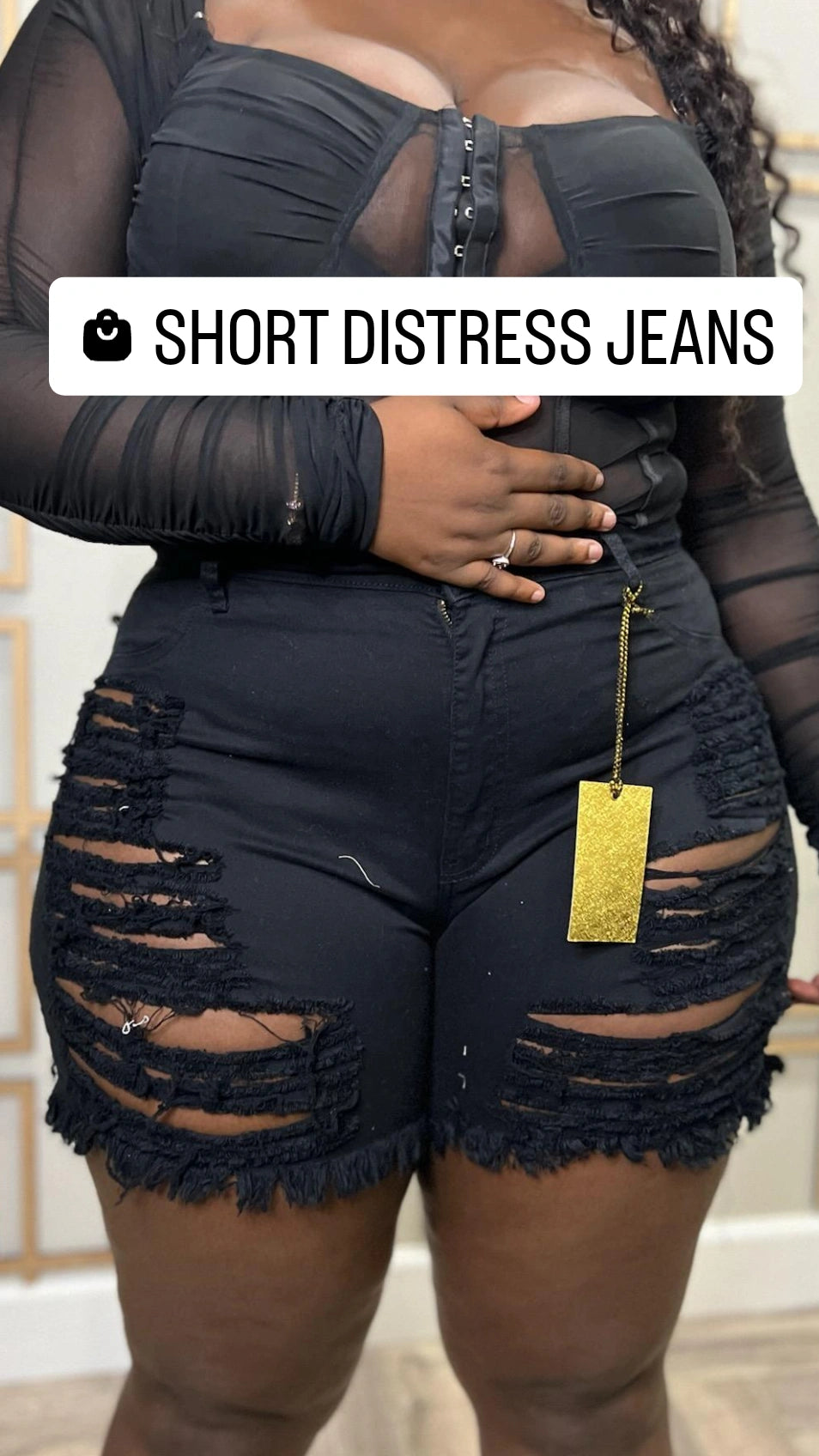 Short Distress Jeans